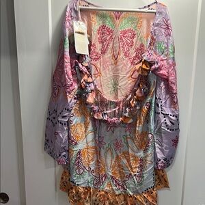 Colorful Bohemian Dress with Ruffle Details